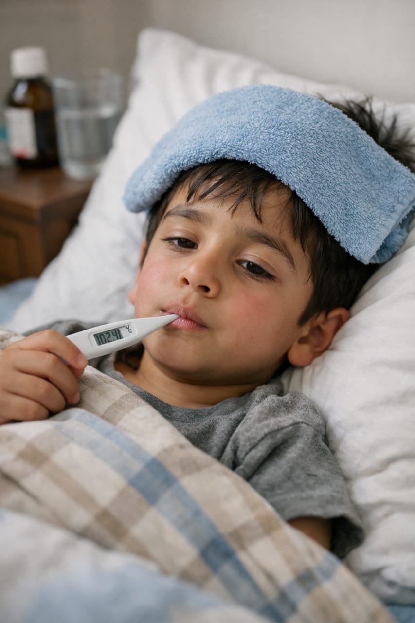 Bacche ko bukhar a raha hai